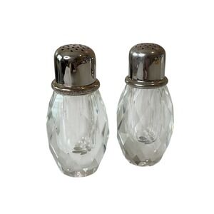 Vtg Post House Lead‎ Crystal Salt Shaker & Pepper Grinder Japanese Mid Century